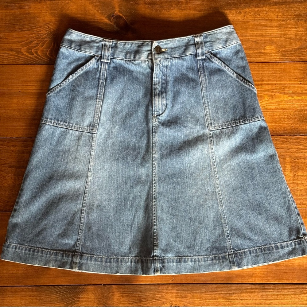 Eddie Bauer Light Blue Denim A-Line Skirt